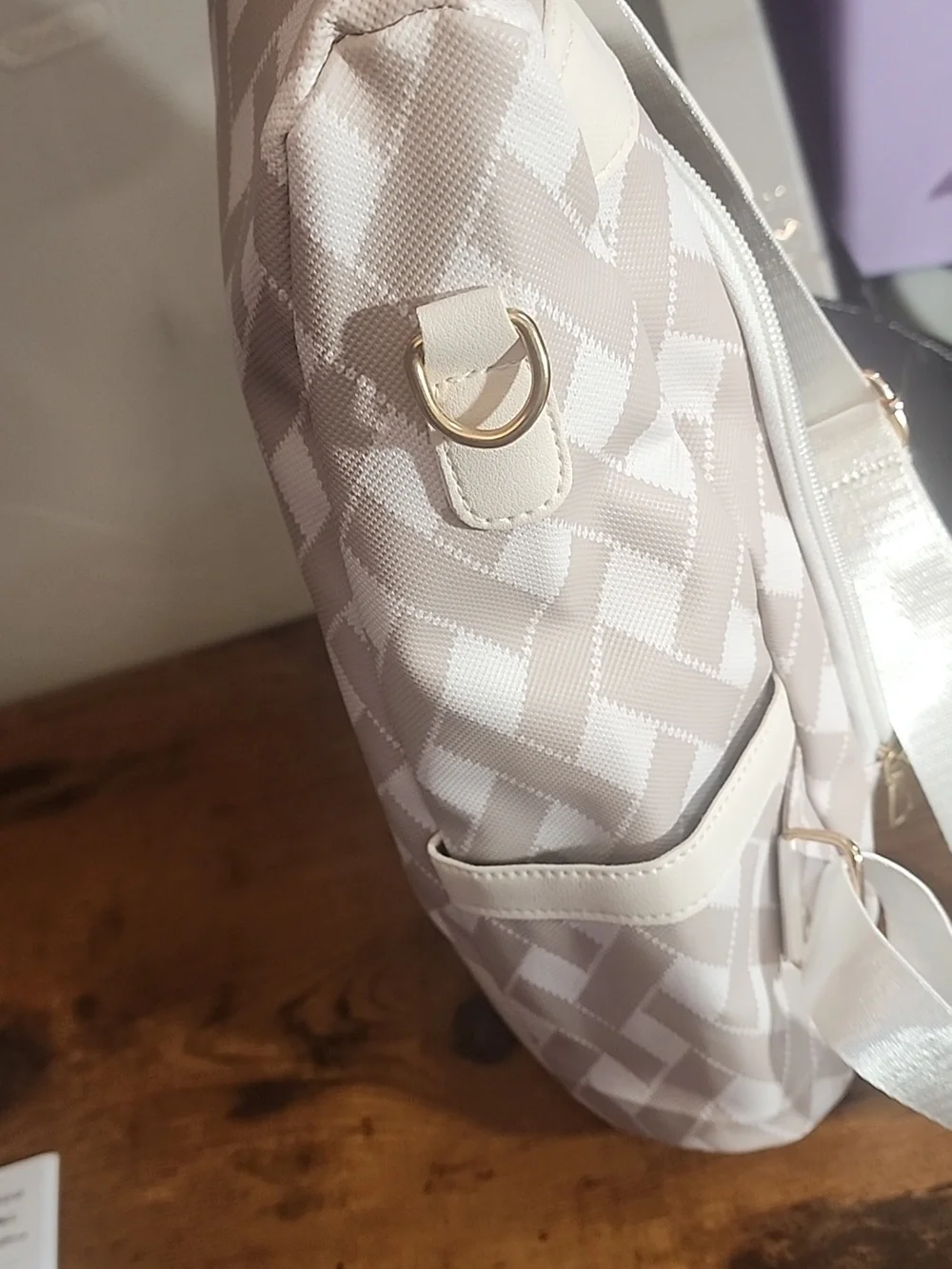 Beige- Lightweight, Portable Fashioable Ladies Travel Backpack With Anti-theft
